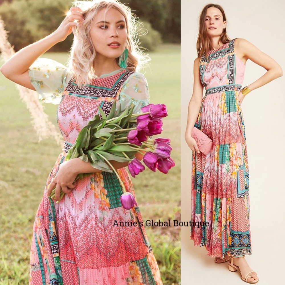 NWT ANTHROPOLOGIE Alessandra Beaded Maxi Dress HTF - Picture 10 of 15
